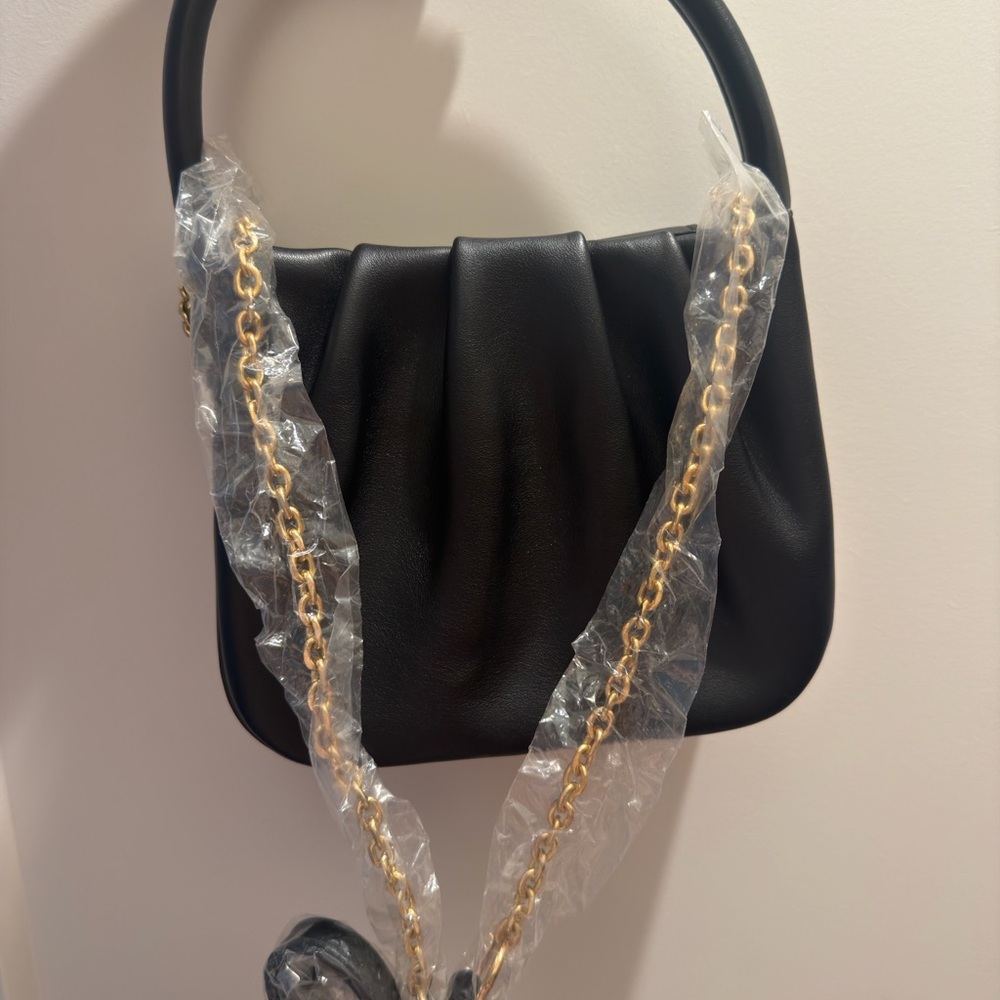 Small Black Crossbody Bag with Gold Chain – Brand New with Tags